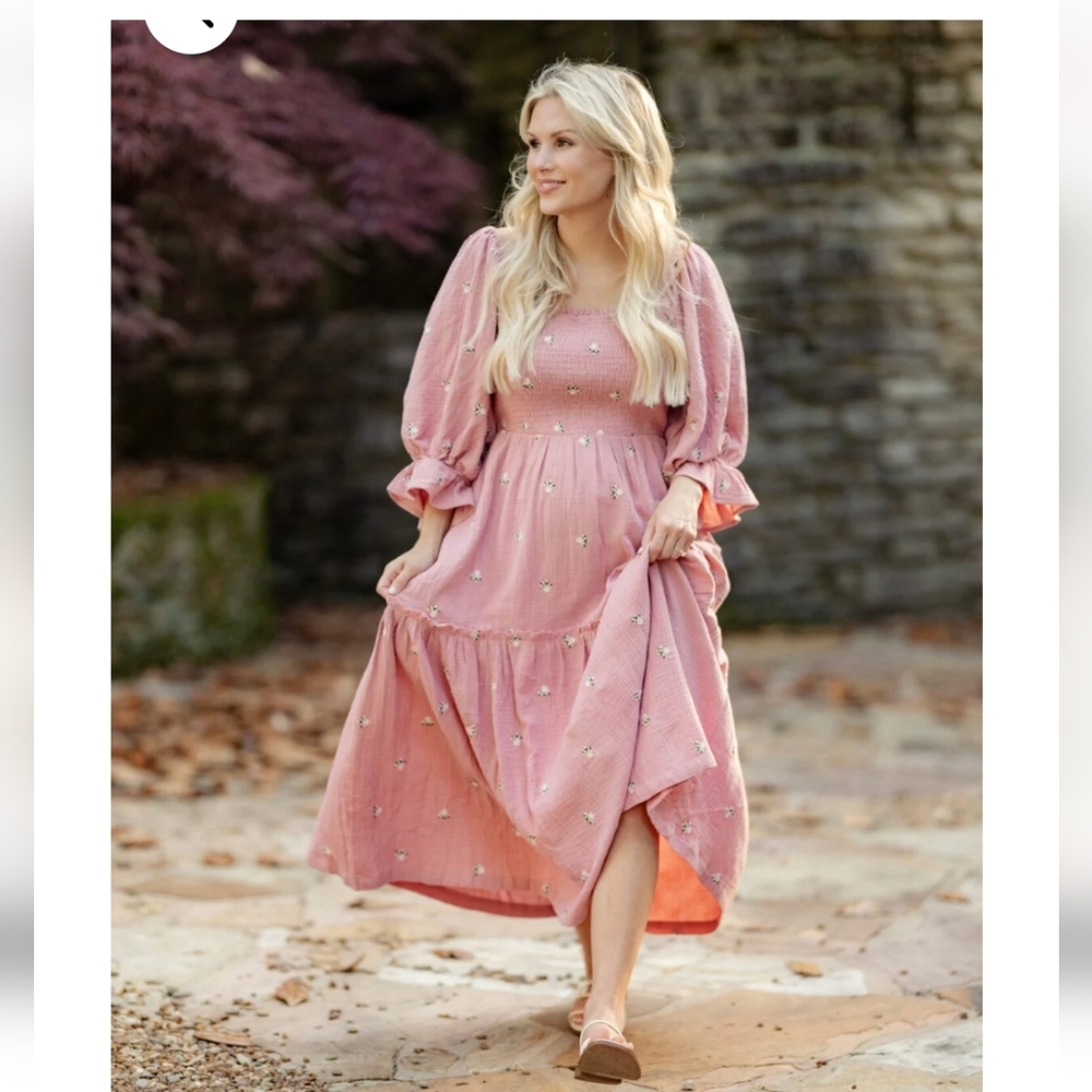 Elegant Pink Midi Dress